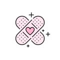 Band aid heart line icon Royalty Free Stock Photo