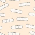 Band aids simple medicine seamless pattern vector