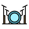 Band drums icon color outline vector