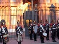 Band of grenadiers marching towards the Casa Rosada Buenos Aires Argentina
