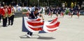 Band march boy with flags