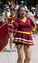 Band march girls dancing whit flags