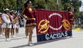 Band march girls holding a flag