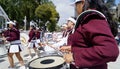 Band march girls playing drums