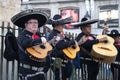 band of mariachi with guitars on the street of Madrid, Spain 2018-08-13