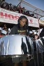 A band member from Metronomes Steel Orchestra