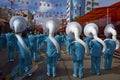 Band of a Morenada dance group at the Oruro Carnival in Bolivia Royalty Free Stock Photo