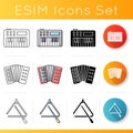 Band musical instruments icons set