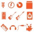 Band play icon music with nice orange color style