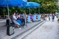 Band playing in a biergarten