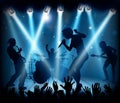 Music Concert Band Stage Silhouettes Royalty Free Stock Photo