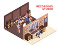 Recording Studio Isometric Illustration Royalty Free Stock Photo