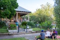 Band Playing for Neighbors on Front Porch of House