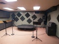 Band Rehearsal Space with Equipment Royalty Free Stock Photo
