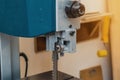 Band saw in the carpentry workshop. Woodworking, wood products, work, employment