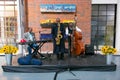 Band of senior African jazz musicians playing music at a corporate event Royalty Free Stock Photo