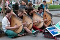 Band of street Kobzars singing to thier own accompaniment on bandura on Khreshchatyk street in Kiev, Ukraine. Royalty Free Stock Photo