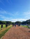 People jogging in the park. Morning walk