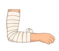 Bandage elbow injury arm bandaging elastic tape Royalty Free Stock Photo