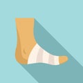 Bandage foot finger icon flat vector. Accident fracture Royalty Free Stock Photo