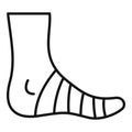 Bandage foot finger icon outline vector. Accident fracture Royalty Free Stock Photo