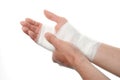 Bandage on a hand Royalty Free Stock Photo