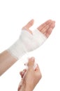 Bandage on a hand Royalty Free Stock Photo