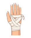 Bandage hand bandaging wrist injury first aid