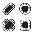 Bandage icon in four variations. Vector eps 10. Royalty Free Stock Photo