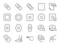 Bandage icon set. It included Adhesive plaster, medical, plaster, medicine, and more icons. Editable Vector Stroke.