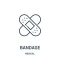 bandage icon vector from medical collection. Thin line bandage outline icon vector illustration Royalty Free Stock Photo