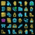 Bandage icons set vector neon