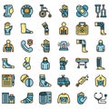 Bandage icons set vector flat