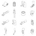 Bandage icons set vector outline