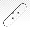 Bandage or medical plaster line art icon for app and website