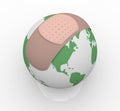 Bandage on Planet Earth Royalty Free Stock Photo