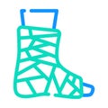 Bandaged ankle color icon vector isolated illustration