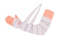 Bandaged Arm First Aid for Injured Body Part Vector Illustration