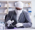 Bandaged businessman worker working in the office doing paperwor