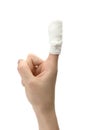 Bandaged finger Royalty Free Stock Photo