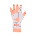 Bandaged Finger First Aid for Injured Body Part Vector Illustration