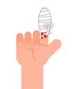 Bandaged finger isolated. Injury finger vector illustration Royalty Free Stock Photo