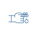 Bandaged finger line icon concept. Bandaged finger flat vector symbol, sign, outline illustration.