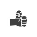 Bandaged finger vector icon