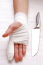 Bandaged hand Royalty Free Stock Photo