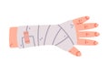 Bandaged Hand First Aid for Injured Body Part Vector Illustration