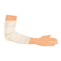 Bandaged hand icon, patient with hand injury