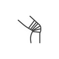 Bandaged knee line icon