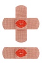 Bandages with kiss