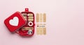 Bandages in Red First Aid Kit Royalty Free Stock Photo